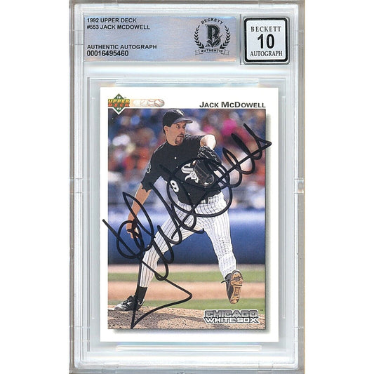 1992 Upper Deck #553 — Jack McDowell Chicago White Sox Autographed Trading Card — Beckett Authentication
