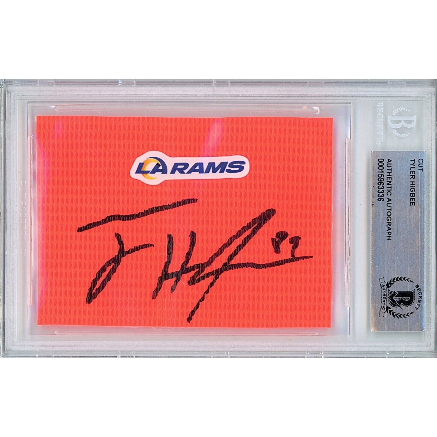 Tyler Higbee Los Angeles Rams Signed Football Pylon Cut Beckett Authentic Auto Slab