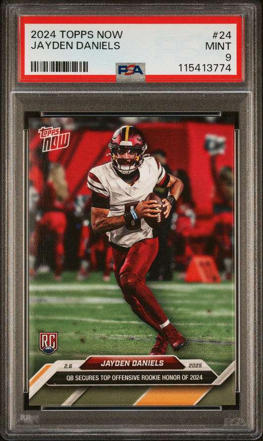 Graded 2024 Topps Now Jayden Daniels #24 Rookie RC Football Card PSA 9 Mint