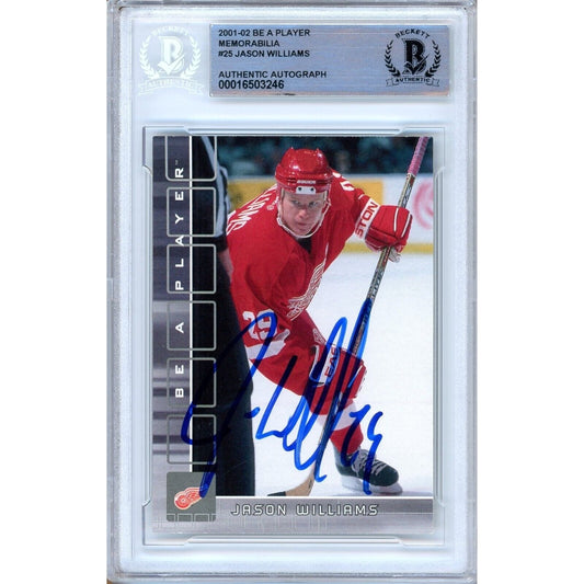 2001-02 BAP Be A Player #25 — Jason Williams Detroit Red Wings Autographed Trading Card Beckett Authentication