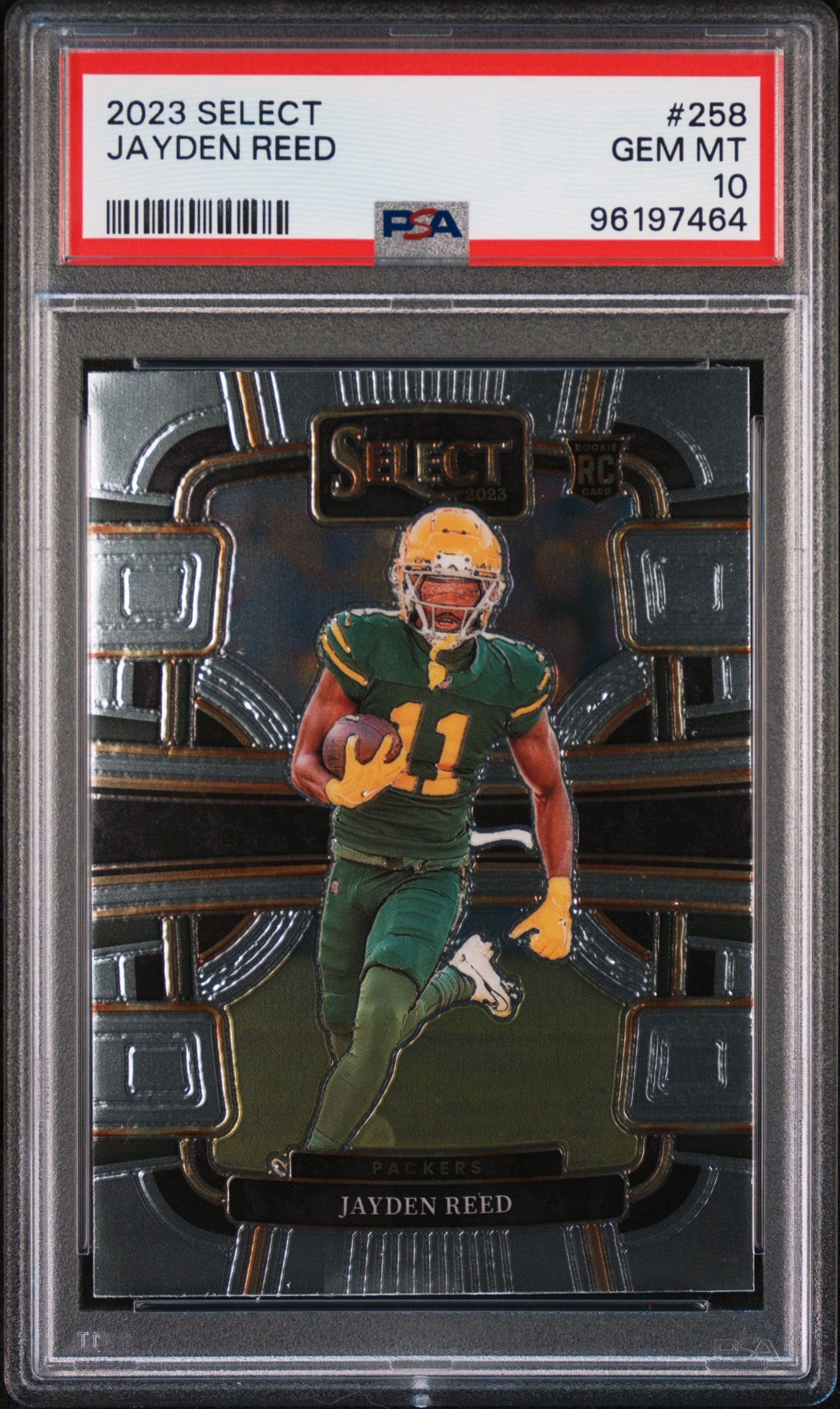 Graded 2023 Panini Select Jayden Reed #258 Rookie RC Football Card PSA 10 Gem Mint