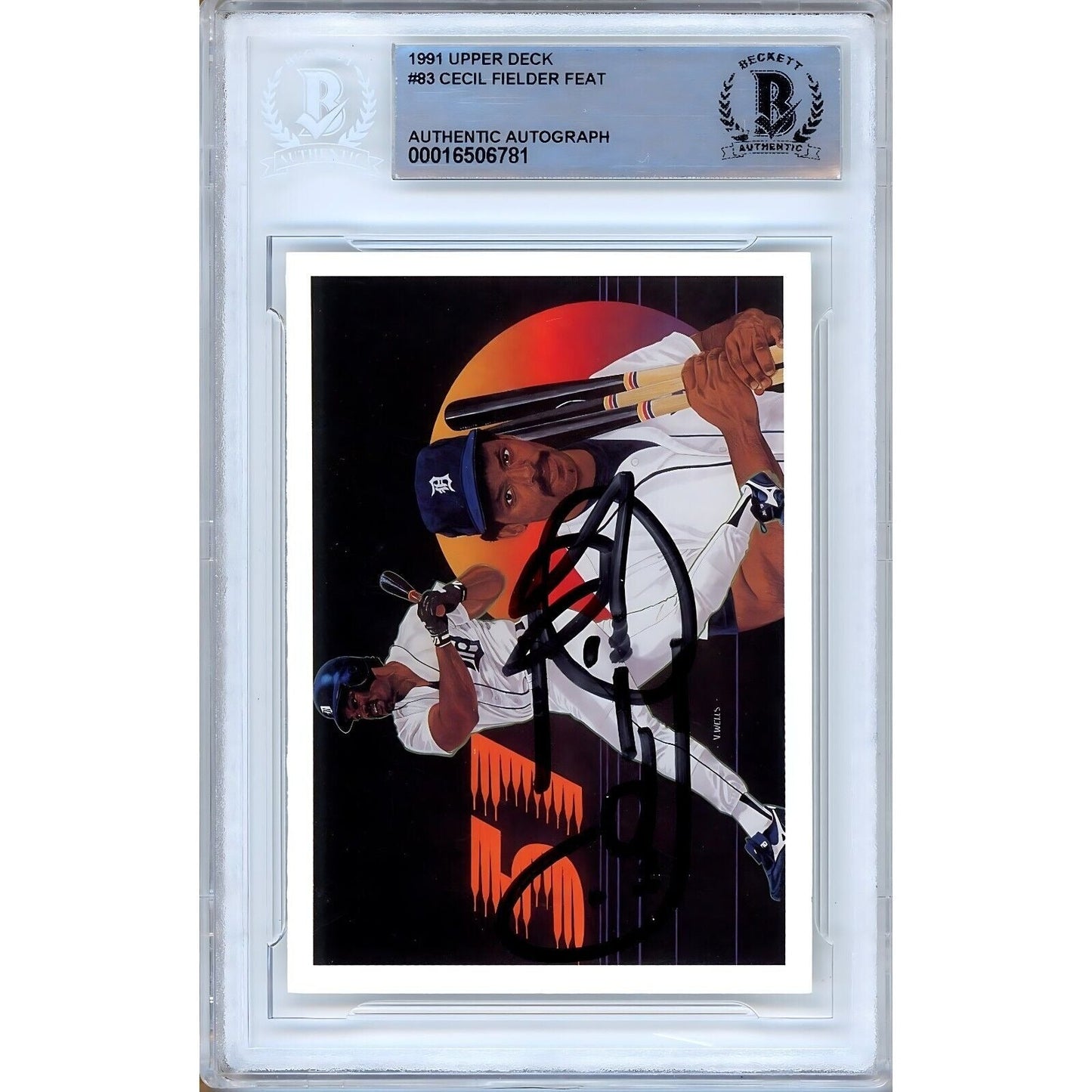 1991 Upper Deck #83— Cecil Fielder Detroit Tigers Autographed Trading Card — Beckett Authentication