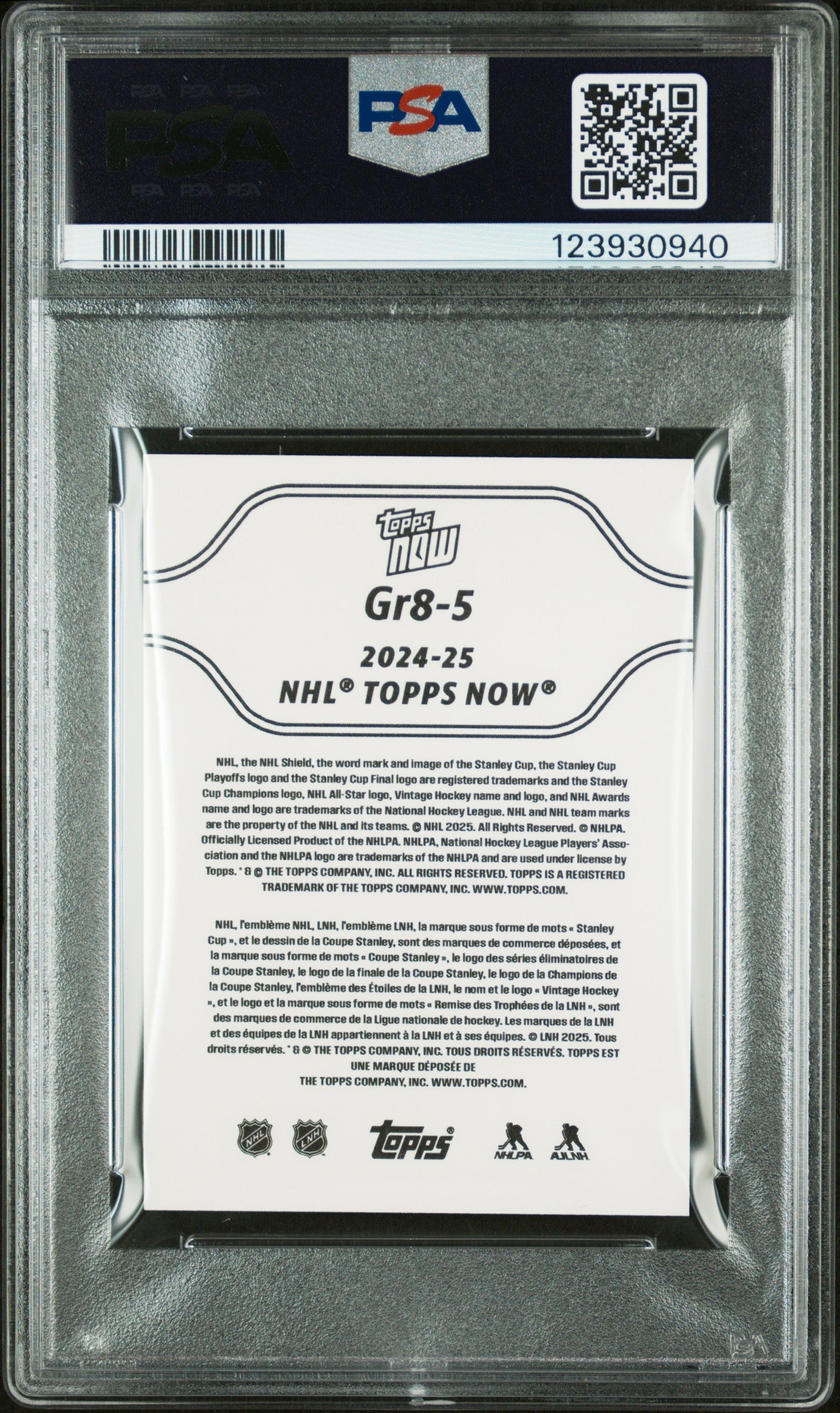 Graded 2024 Topps Now Alex Ovechkin #5 The GR8 Chase Sticker Hockey Card PSA 9 Mint