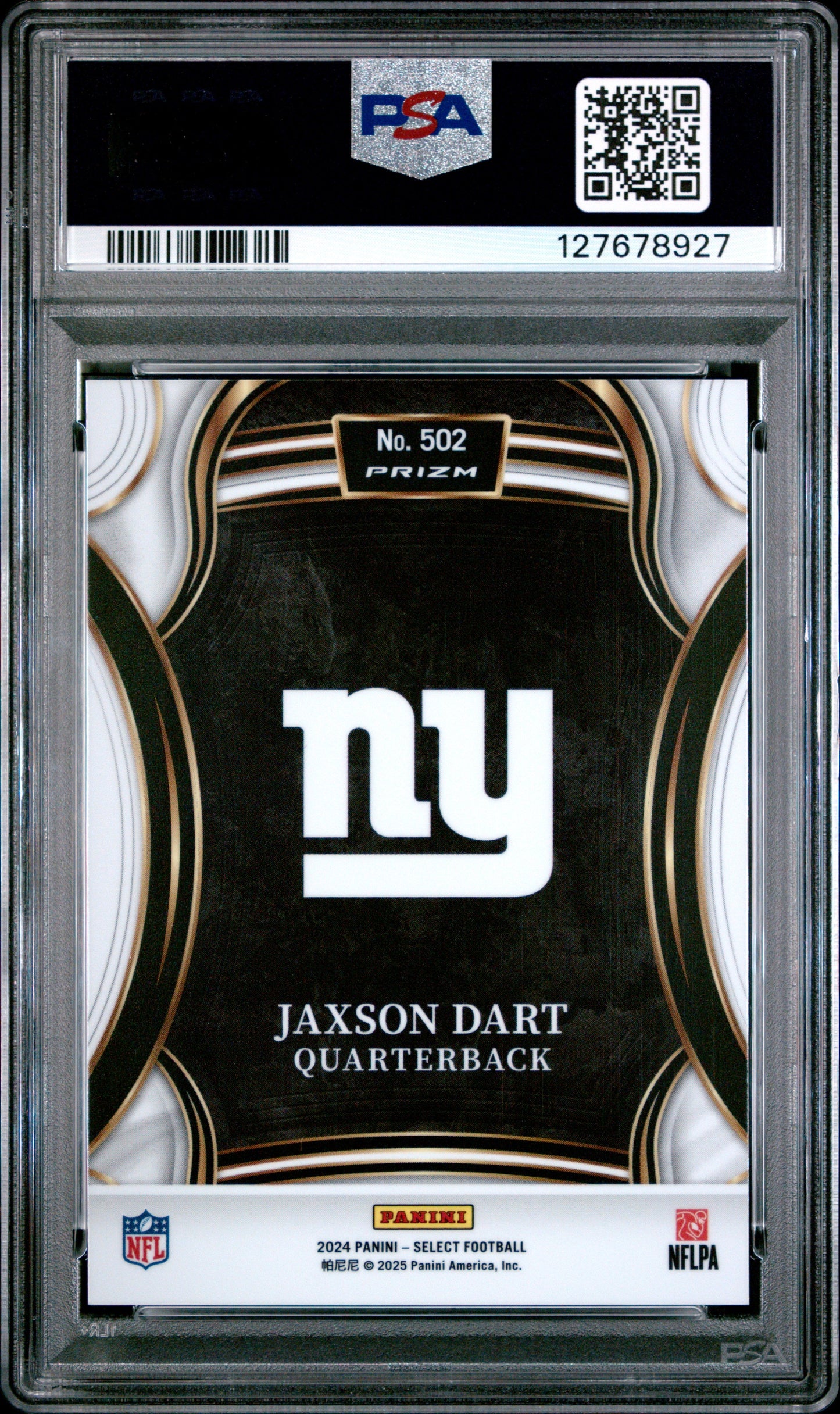 Graded 2024 Panini Select Jaxson Dart #502 XRC Silver Prizm Rookie RC Football Card PSA 10 Gem Mint