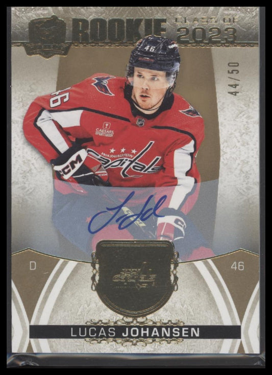 2022-23 The Cup Lucas Johansen Rookie Class of 2023 Gold Foil Autographs #/50