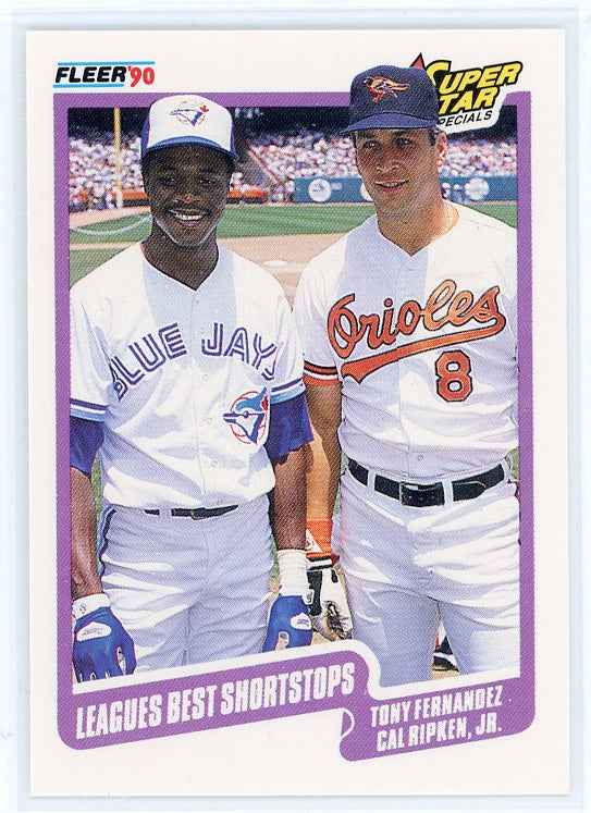 1990 Fleer #634 Tony Fernandez Cal Ripken Jr Card