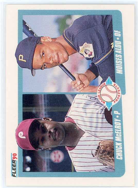 1990 Fleer #650 Moises Alou Chuck McElroy Major League Prospects Card