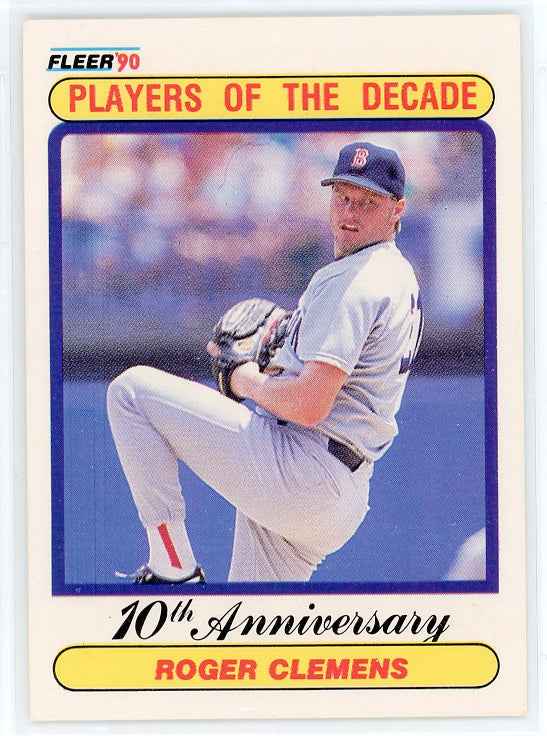 1990 Fleer #627 Roger Clemens Players of the Decade Card
