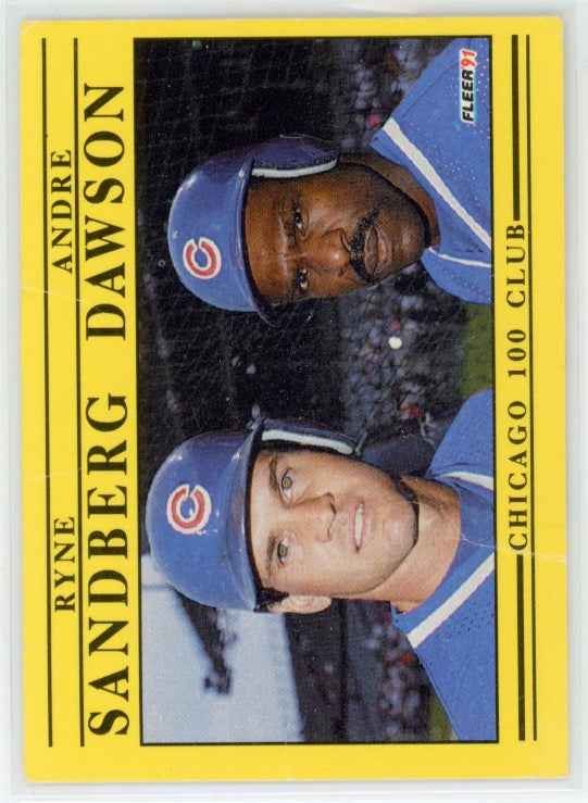 1991 Fleer #713 Ryne Sandberg Andre Dawson Card
