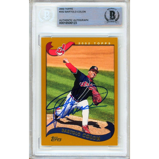 2002 Topps #252 — Bartolo Colon Cleveland Indians Autographed Trading Card — Beckett Authentication