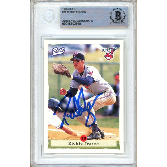 Richie Sexson Cleveland Indians Signed 1995 Team Best Rookie Card Beckett Authentic Auto