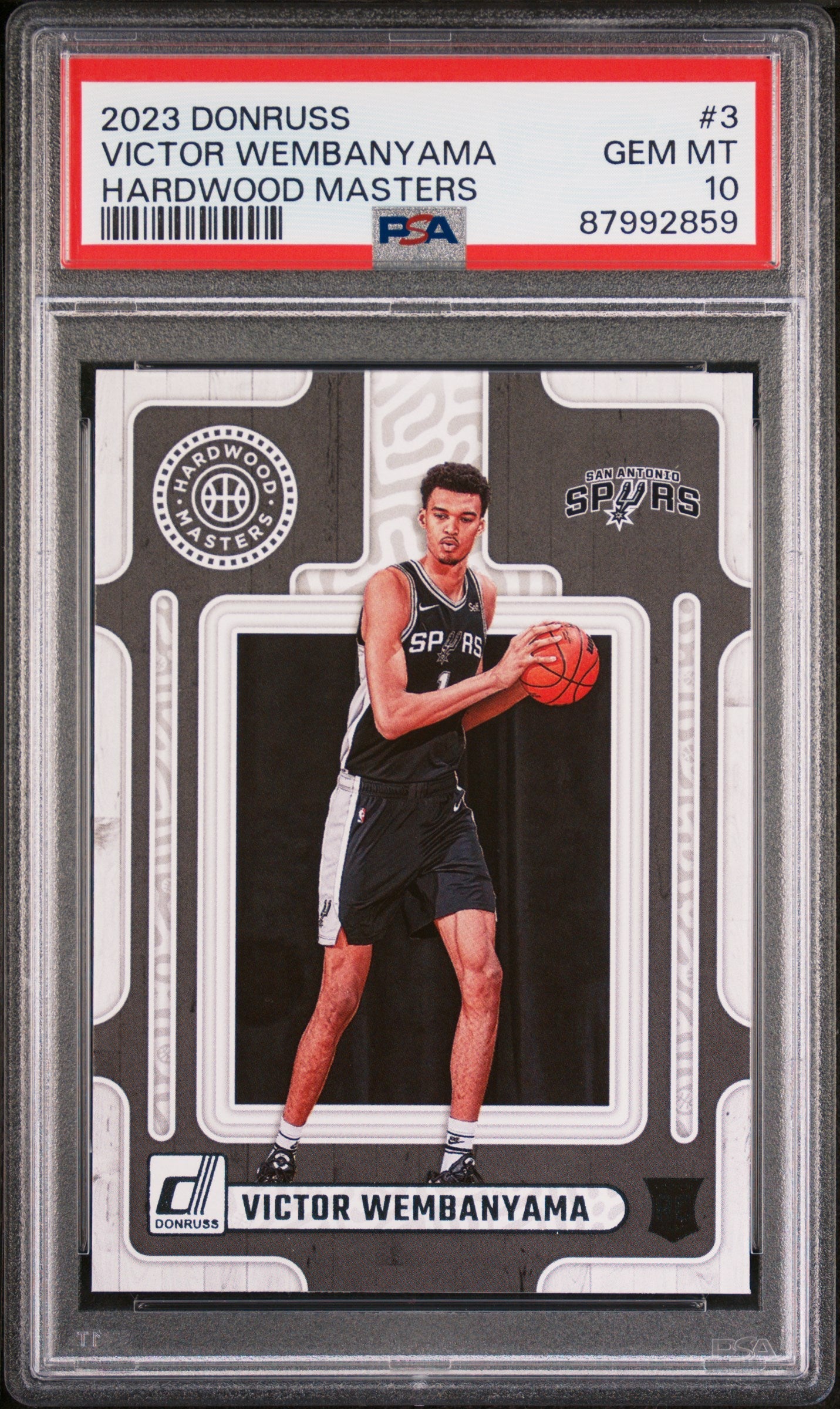 Graded 2023 Panini Donruss Victor Wembanyama #3 Hardwood Masters Rookie RC Basketball Card PSA 10 Gem Mint