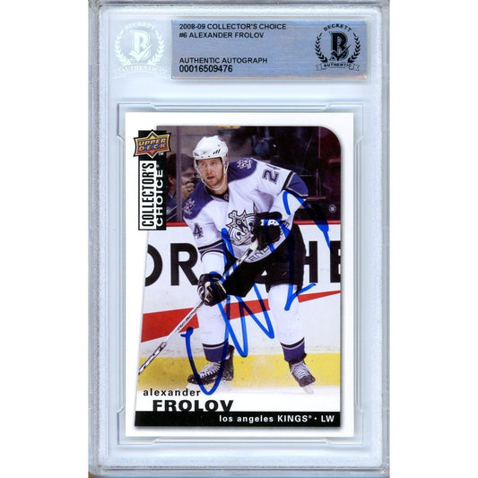 2008-09 UD Collectors Choice #6 — Alexander Frolov Los Angeles Kings Autographed Trading Card — Beckett Authentication