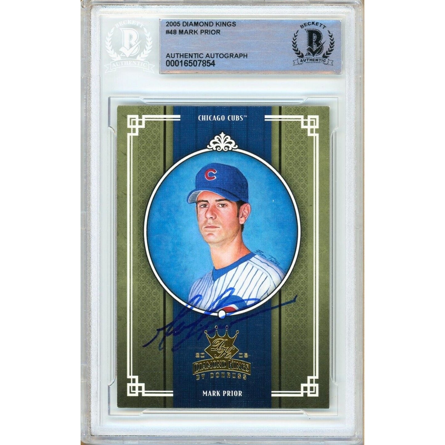 Mark Prior Chicago Cubs Signed 2005 Diamond Kings Card Beckett Authentic Auto Slab