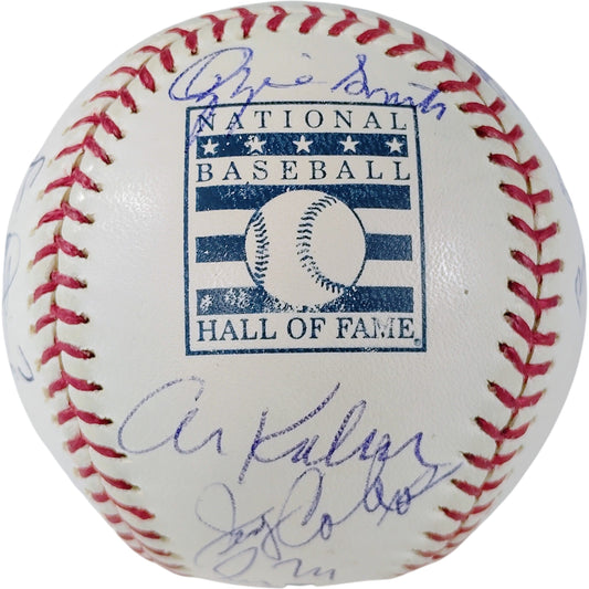 MLB Hall Of Fame Multi Autographed HOF Logo Rawlings Baseball 17 Signatures — Beckett Authentication