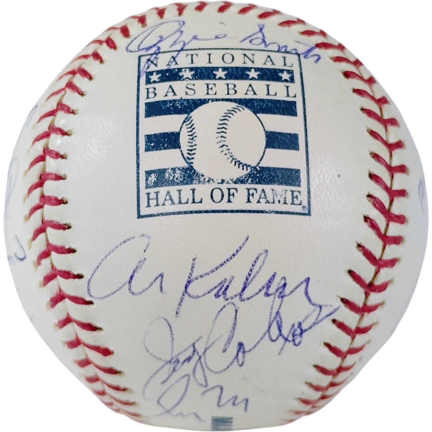 MLB Hall Of Fame Multi Autographed HOF Logo Rawlings Baseball 17 Signatures — Beckett Authentication