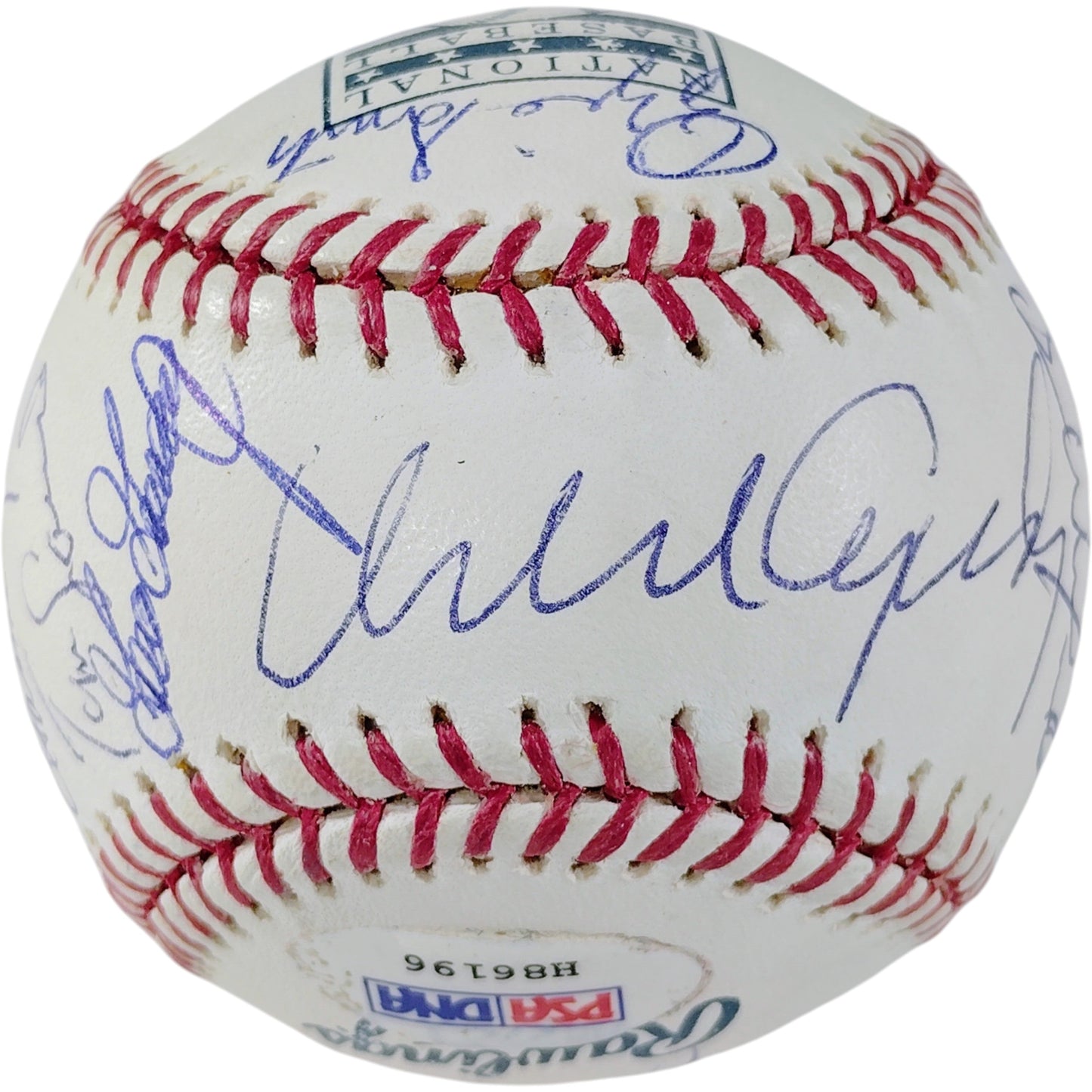 MLB Hall Of Fame Multi Autographed HOF Logo Rawlings Baseball 17 Signatures — Beckett Authentication