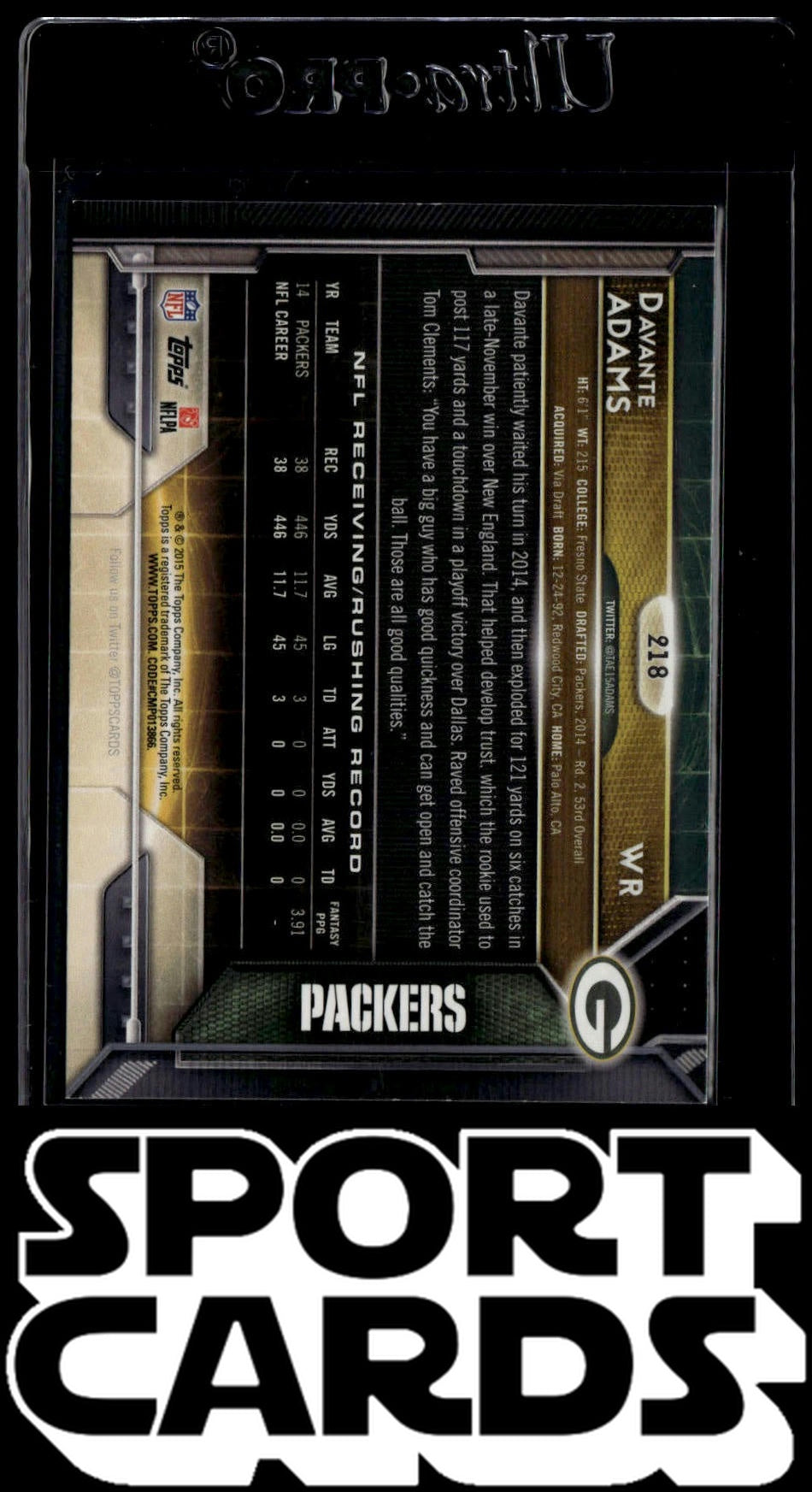 2015 Topps #218 Davante Adams SportCards.com
