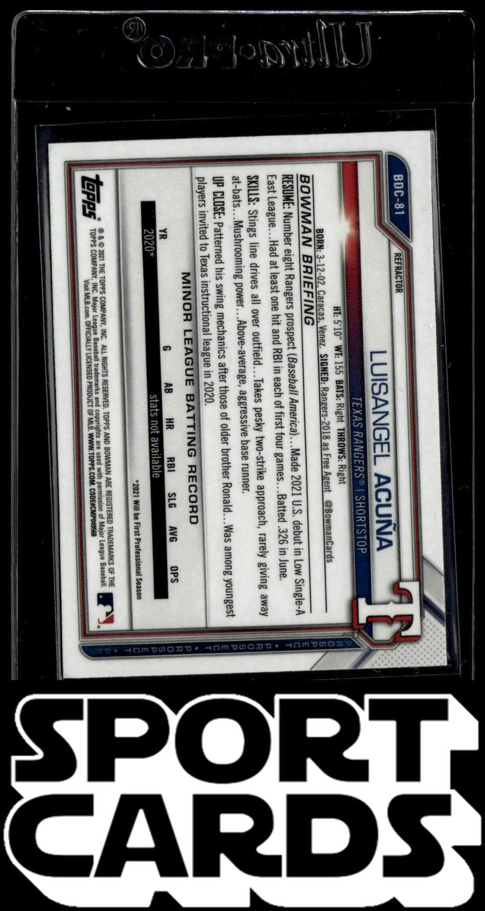 2021 Bowman Draft #BD-81 Luisangel Acuña SportCards.com