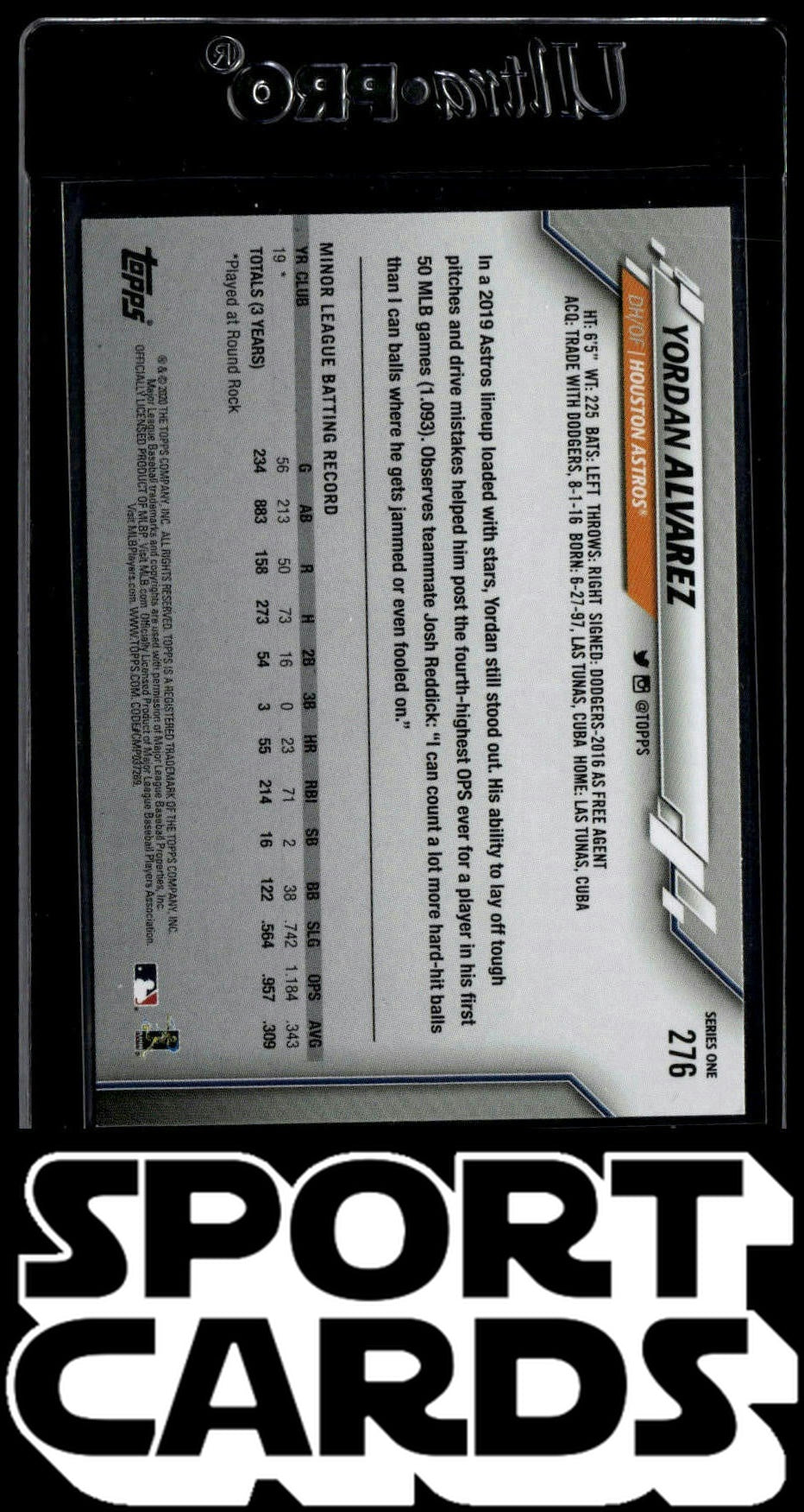 2020 Topps Houston Astros #HOU-9 Yordan Alvarez