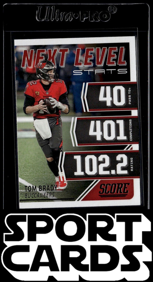 2021 Score #NL1 Tom Brady Next Level Stats Gold SportCards.com