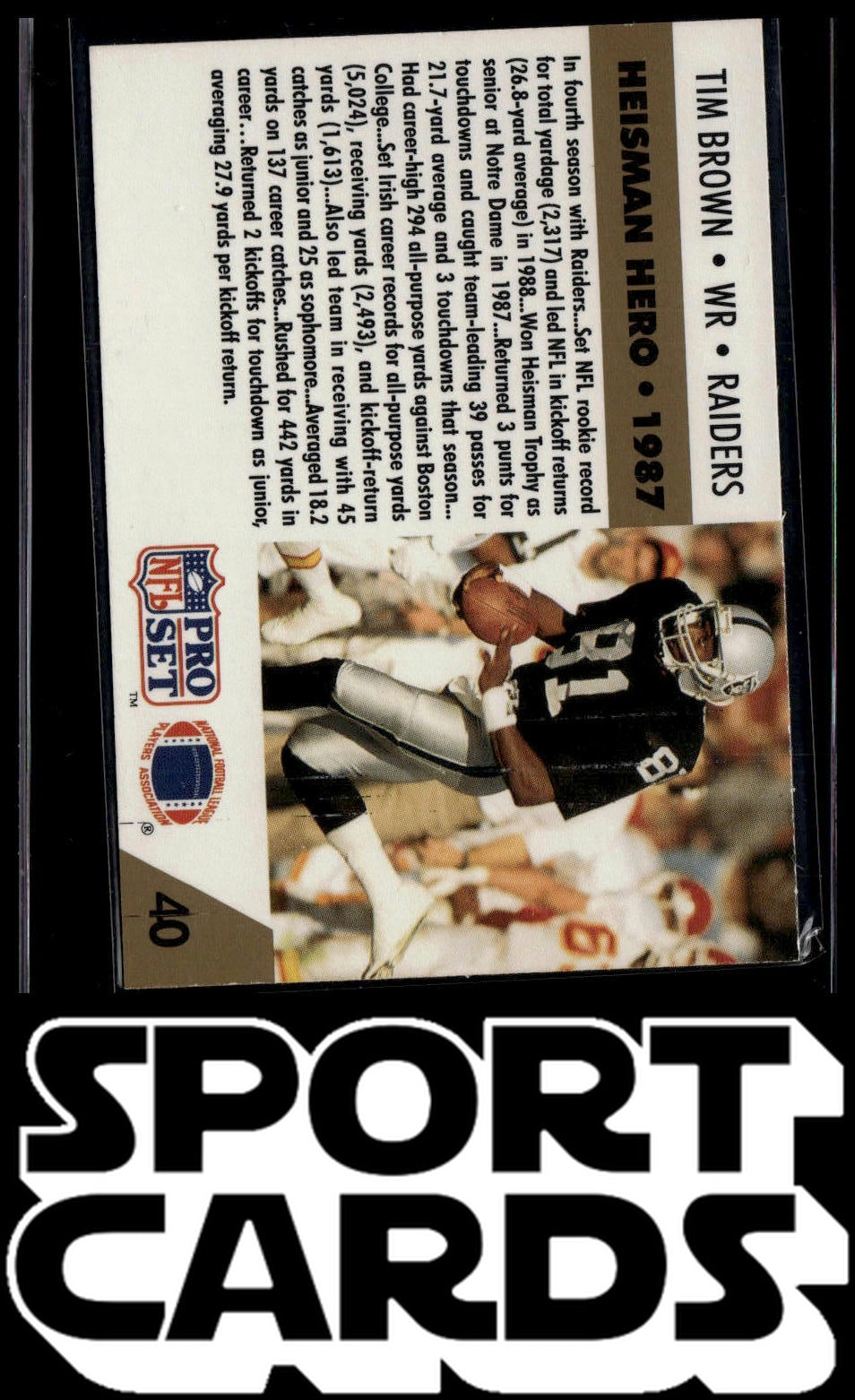 1991 Pro Set FACT Mobil #40 Tim Brown SportCards.com