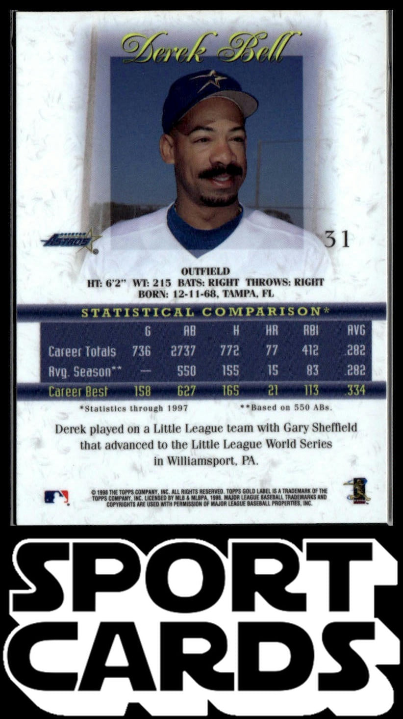 1998 Topps Gold Label #31 Derek Bell Class 2 SportCards.com