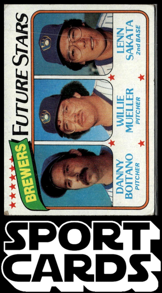 1980 Topps #668 Brewers (Danny Boitano / Willie Mueller / Lenn Sakata)