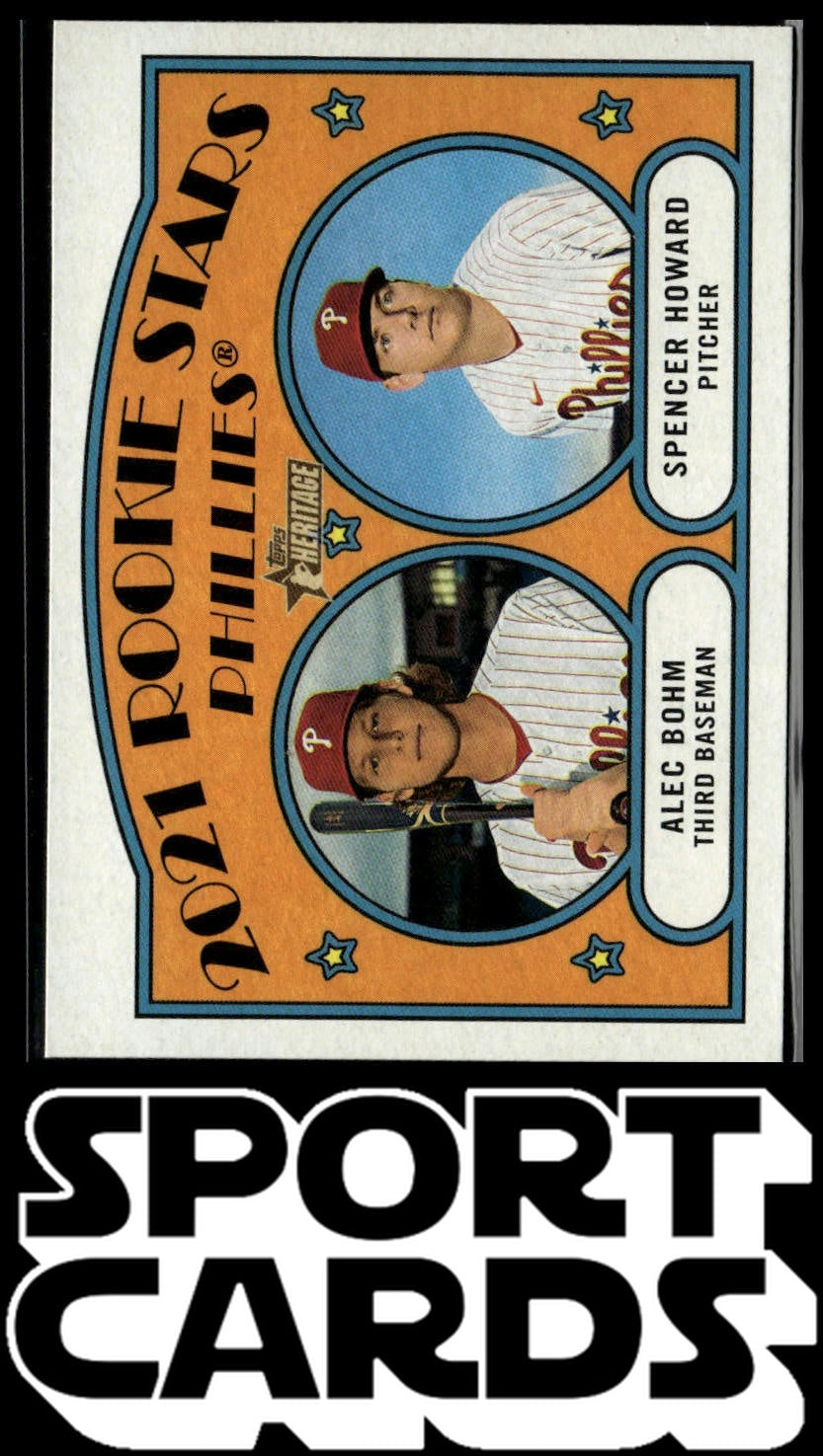 2021 Topps Heritage #11 Phillies 2021 Rookie Stars (Alec Bohm / Spencer Howard)