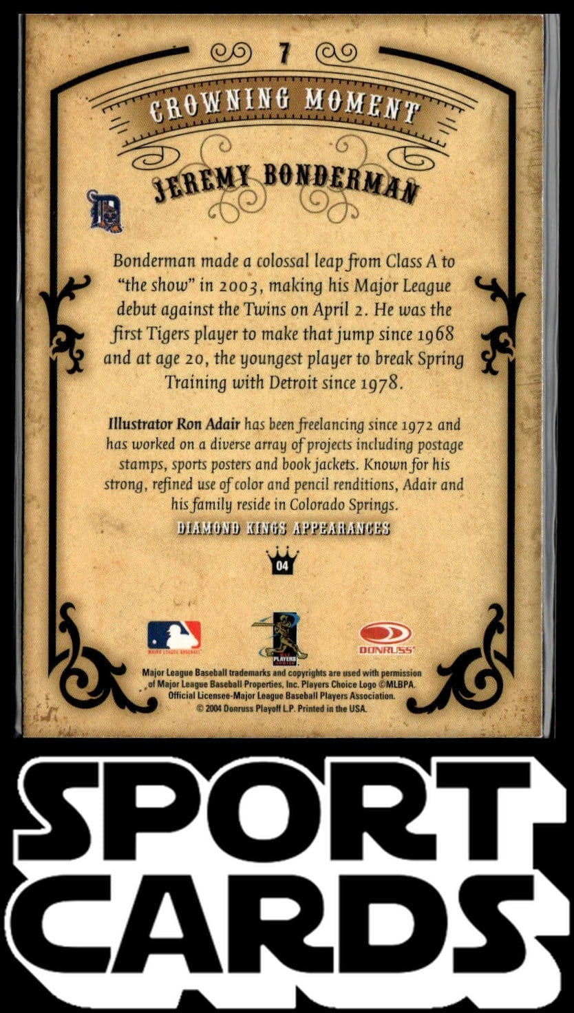 2004 Donruss Diamond Kings #7 Jeremy Bonderman Silver #/50 SportCards.com