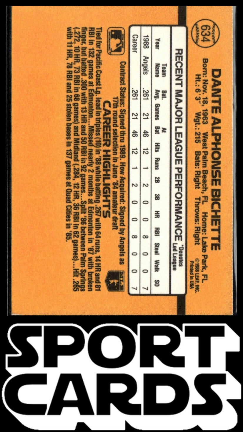 1989 Donruss #634 Dante Bichette SportCards.com