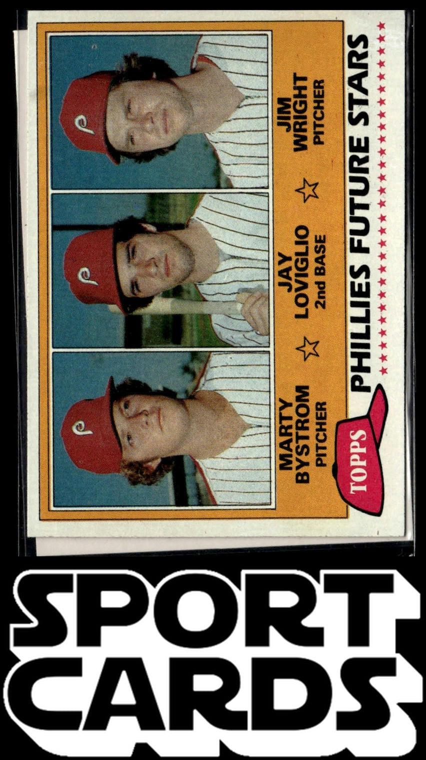 1981 Topps #526 Phillies Future Stars (Bystrom / Loviglio / Wright)