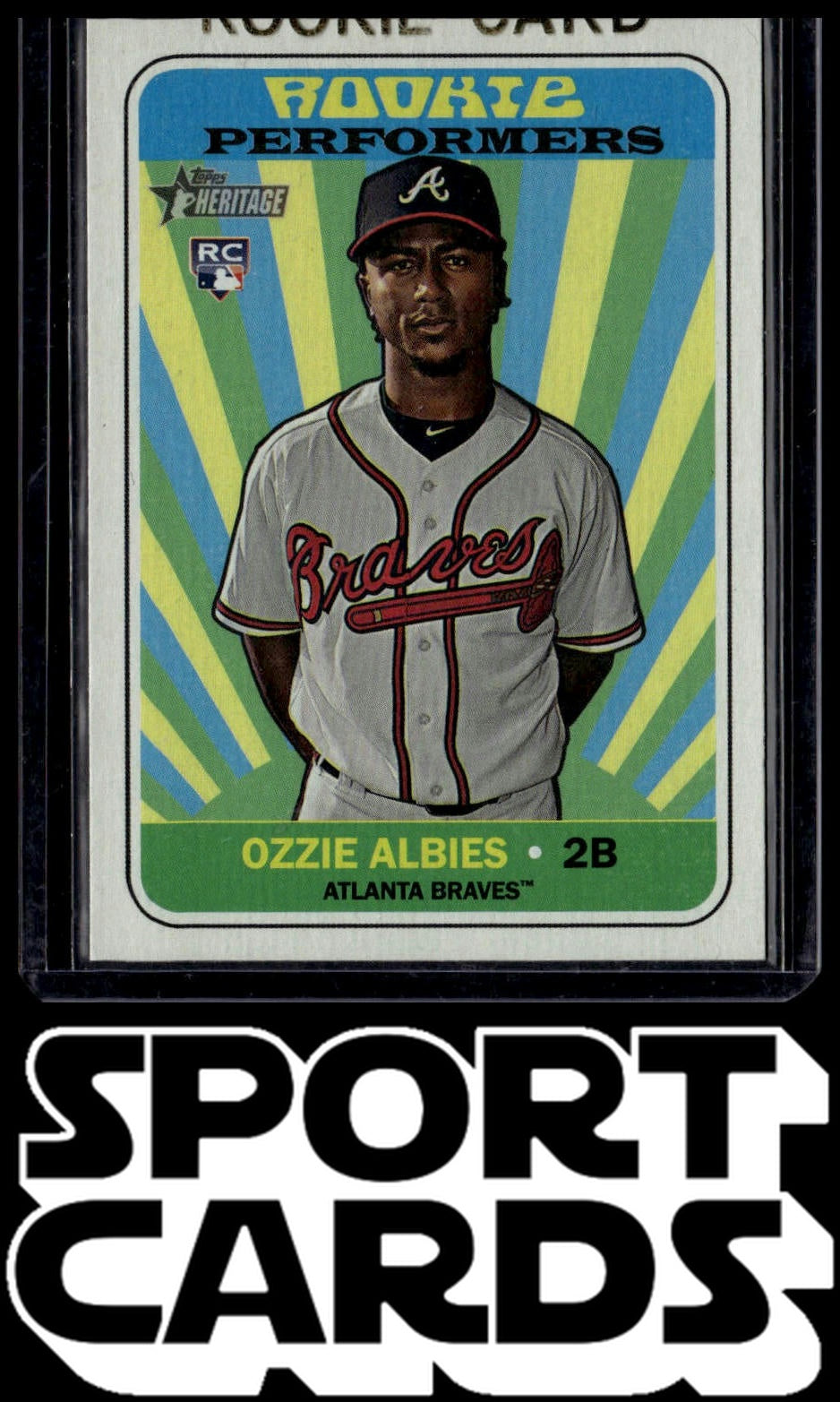 2018 Topps Heritage #RP-OA Ozzie Albies Rookie Performers SportCards.com