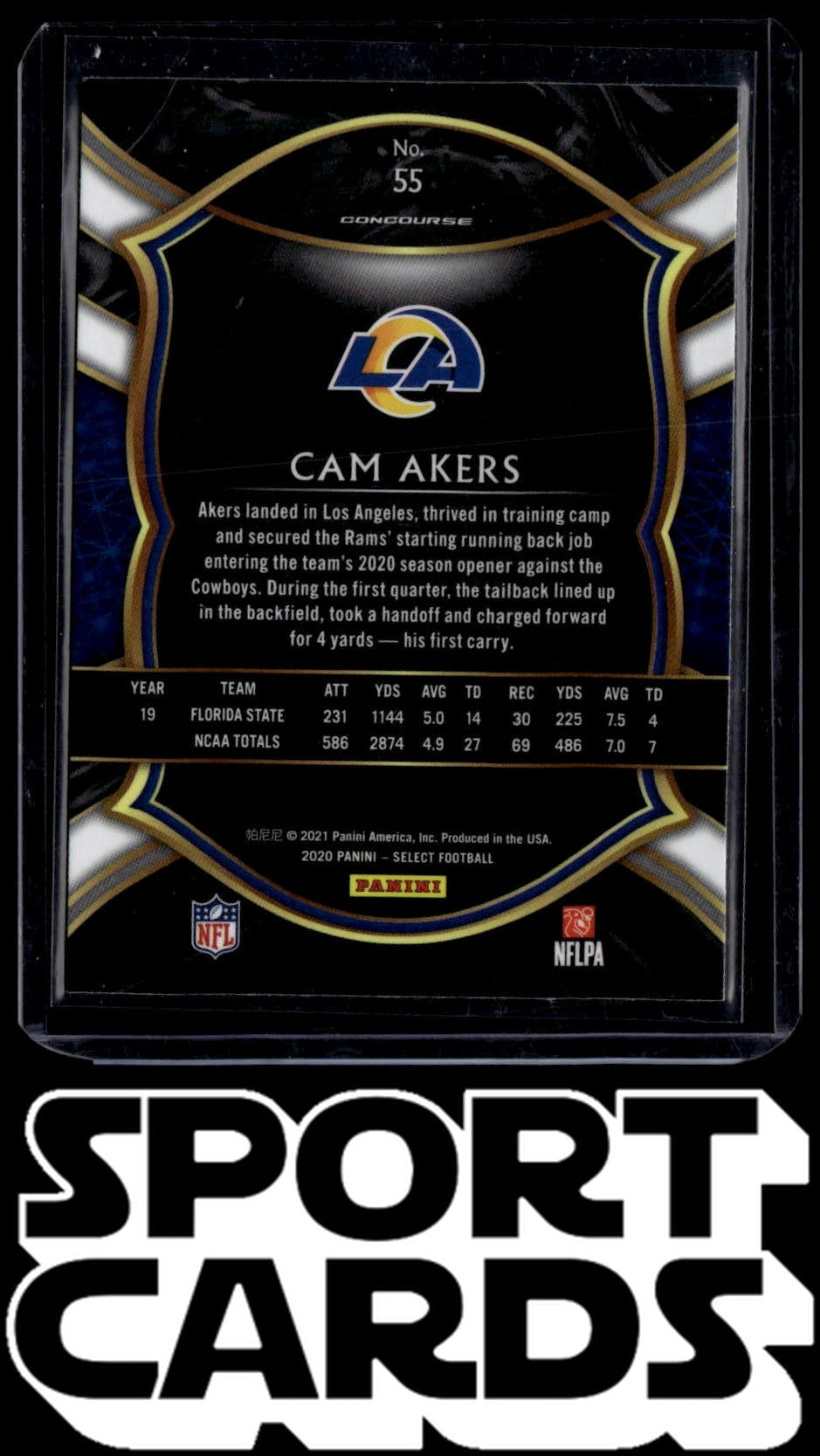 2020 Panini Select #55 Cam Akers SportCards.com