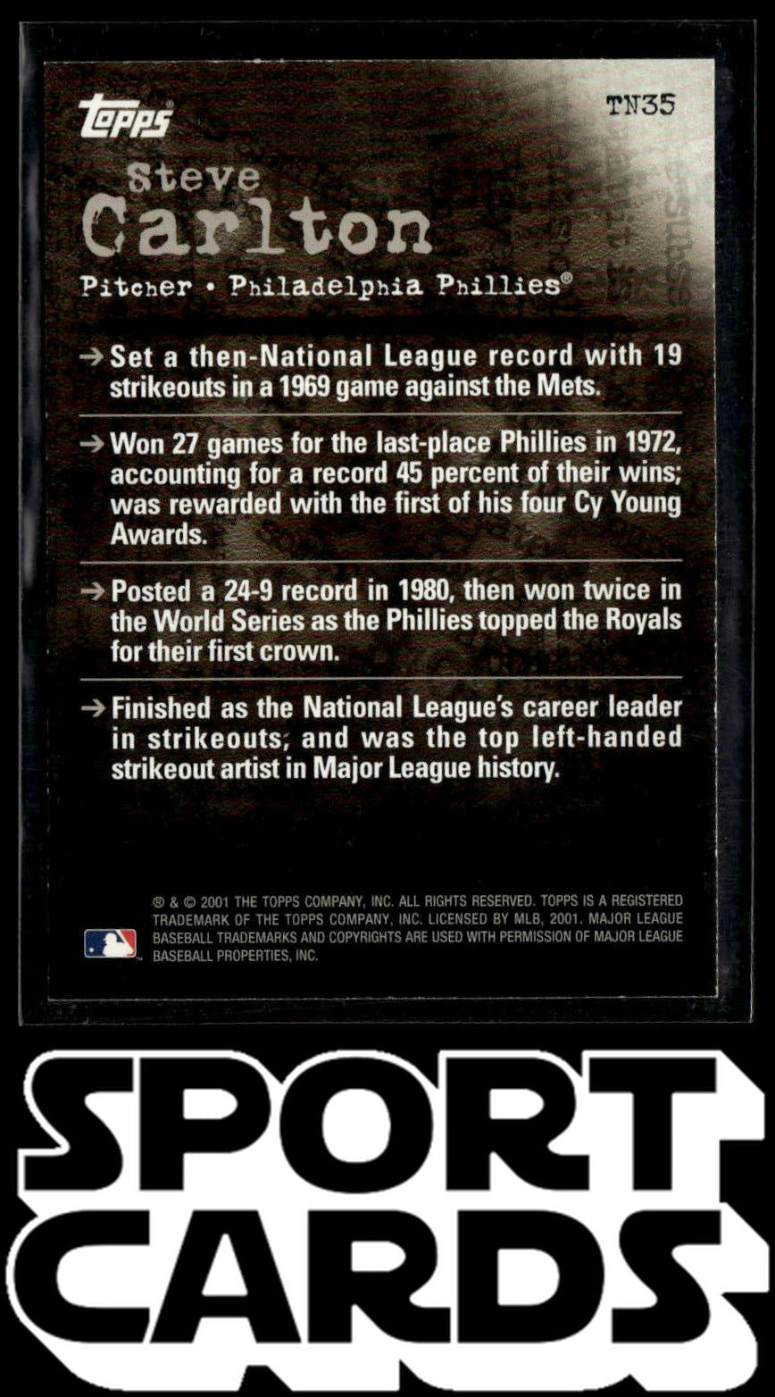 2001 Topps #TN35 Steve Carlton Noteworthy SportCards.com