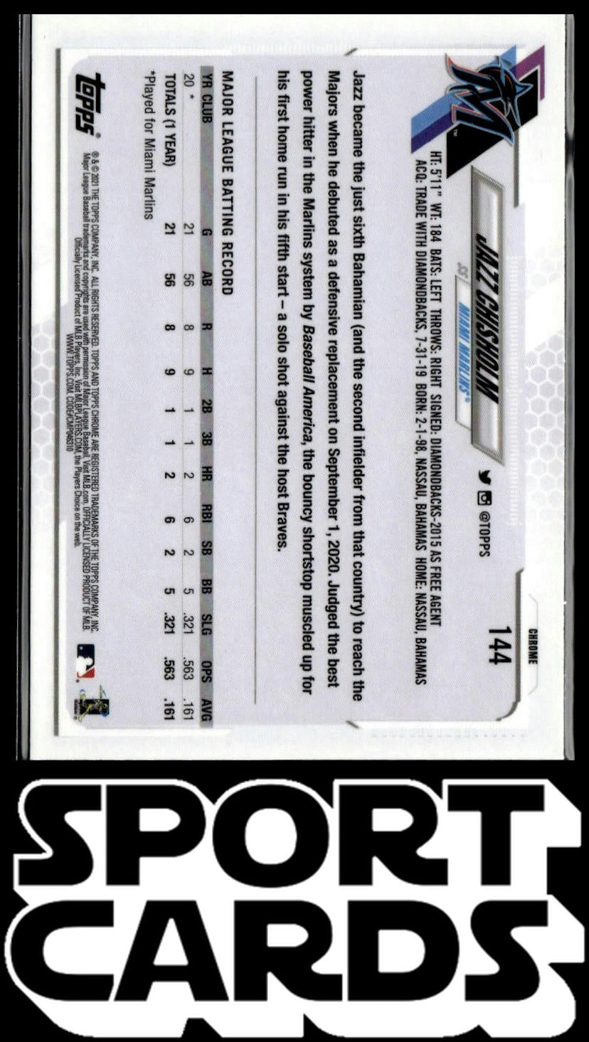 2021 Topps Chrome #144 Jazz Chisholm SportCards.com
