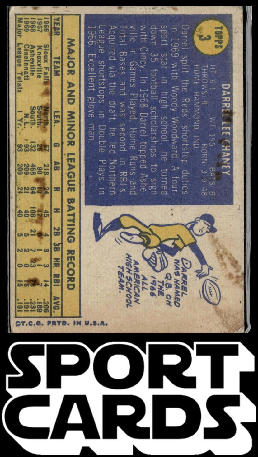 1970 Topps #3 Darrel Chaney SportCards.com