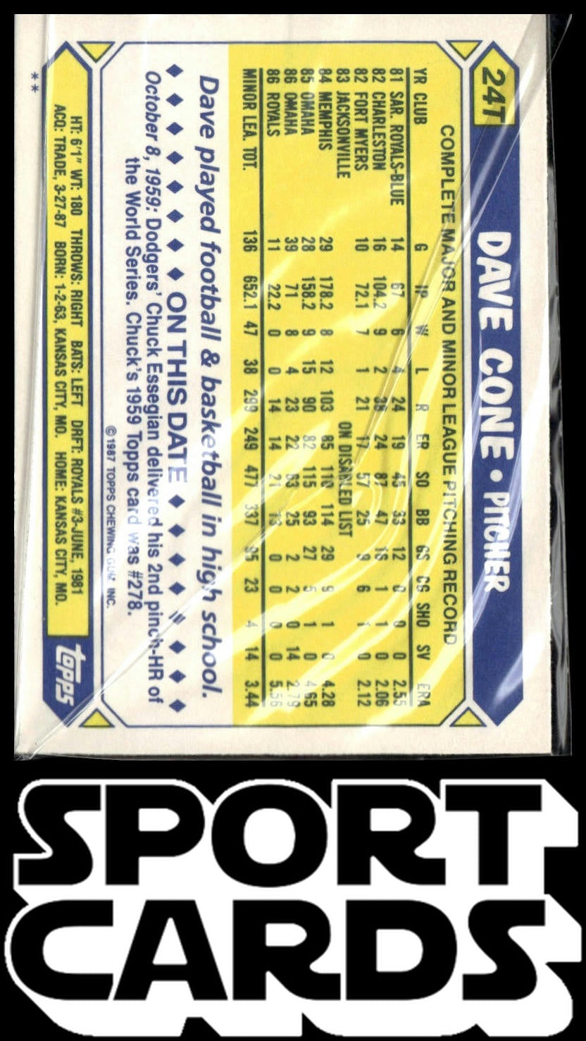 1987 Topps Traded #24T Dave Cone SportCards.com