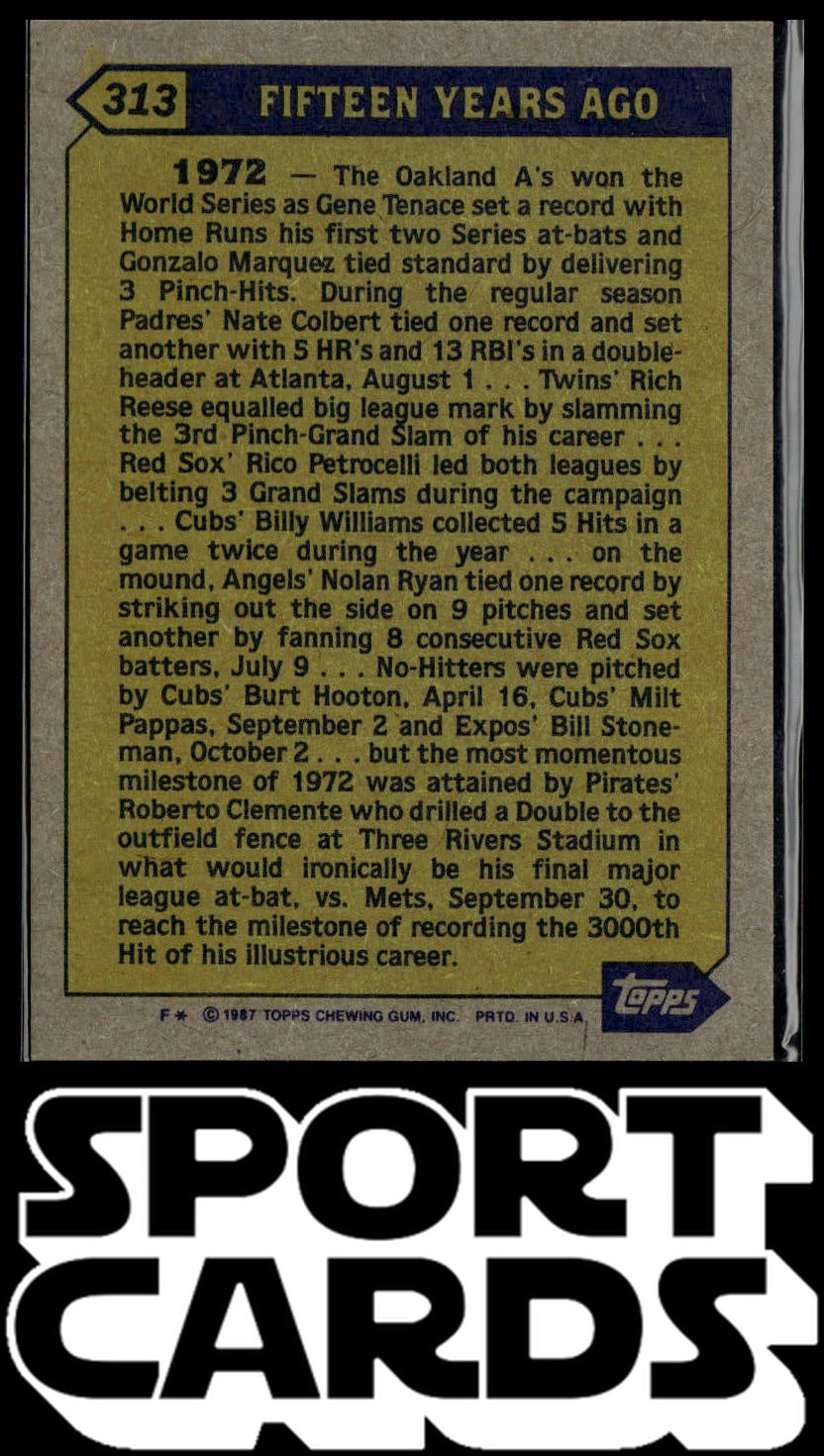 1987 Topps #313 Roberto Clemente SportCards.com