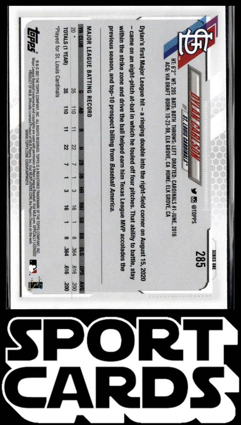2021 Topps #285a Dylan Carlson SportCards.com