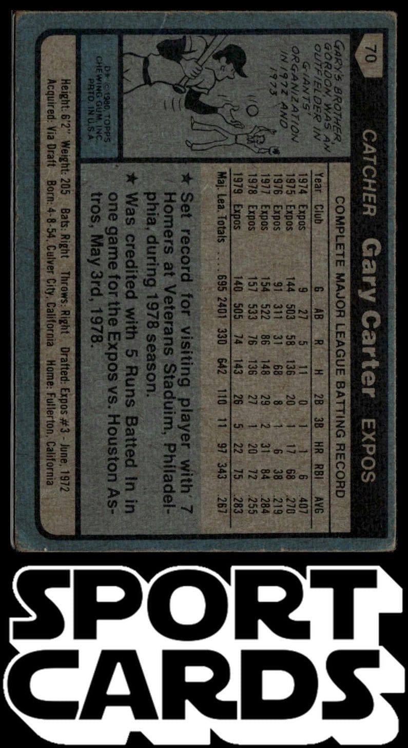 1980 Topps #70 Gary Carter SportCards.com