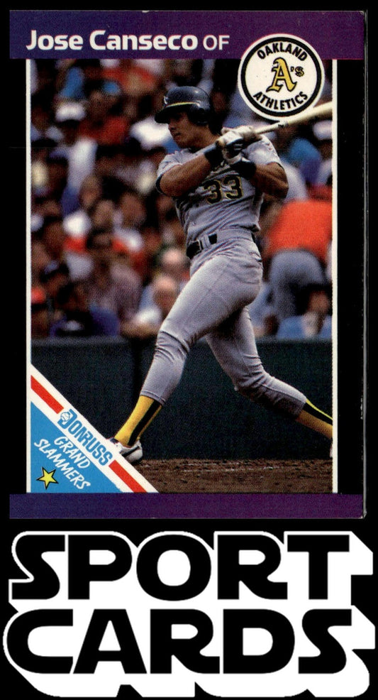 1989 Donruss #1 Jose Canseco Grand Slammers SportCards.com