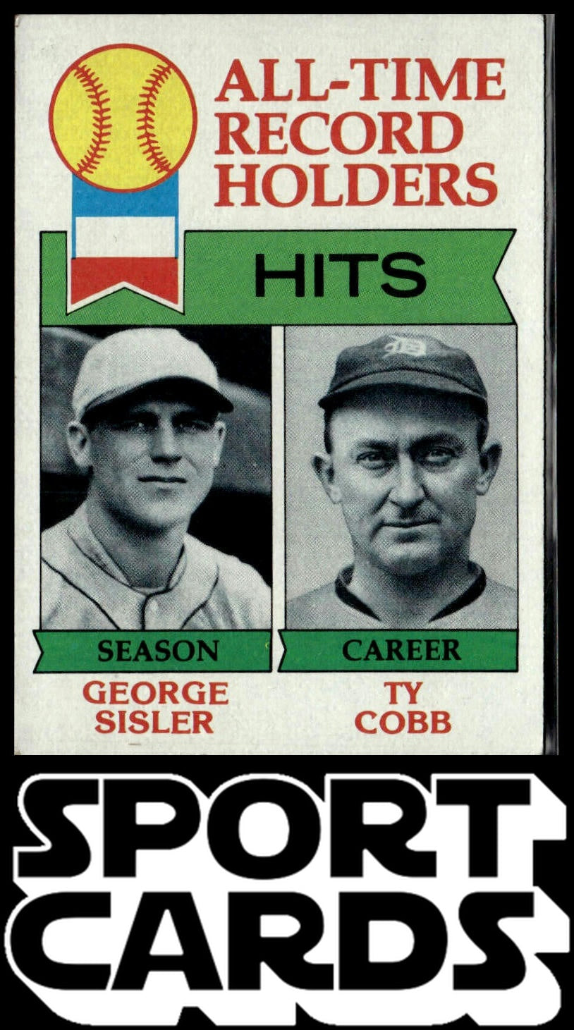 1979 Topps #411 All-Time Record Holders: Hits (George Sisler / Ty Cobb)
