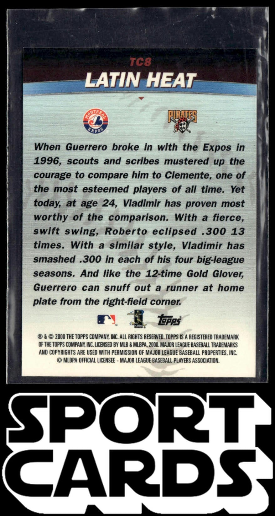 2001 Topps Chrome #TC8 Latin Heat (Vladimir Guerrero / Roberto Clemente)