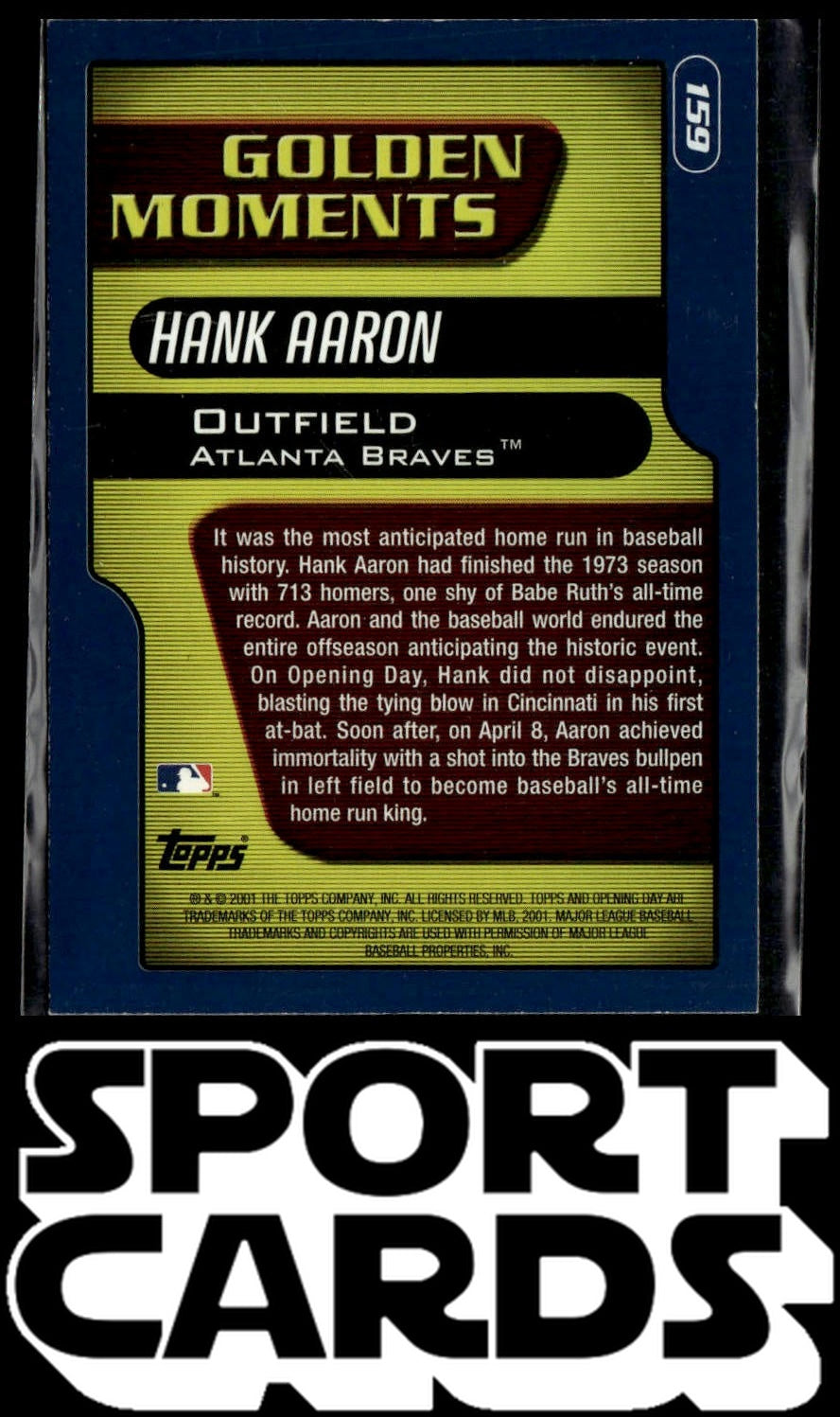2001 Topps #385 Hank Aaron Limited SportCards.com