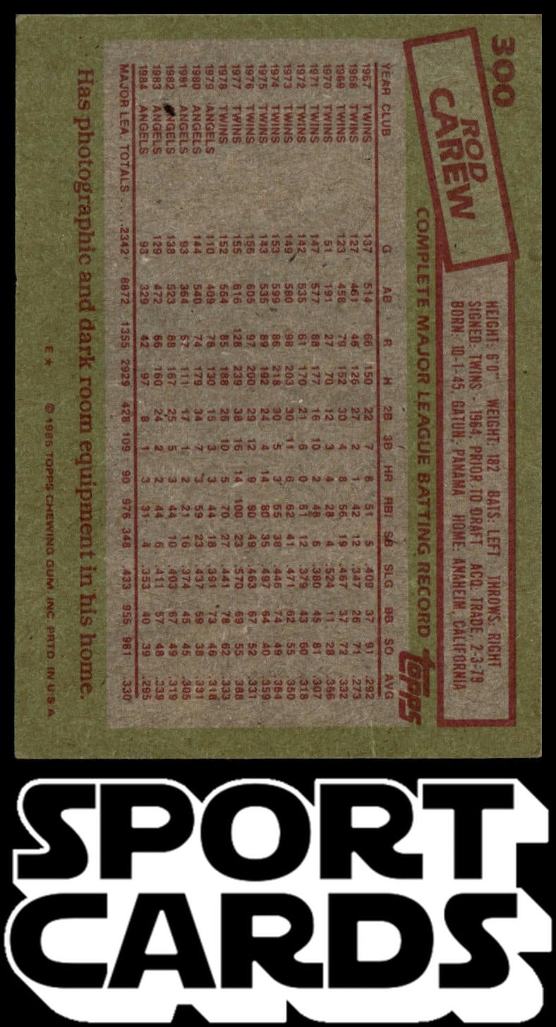 1985 Topps #300 Rod Carew SportCards.com
