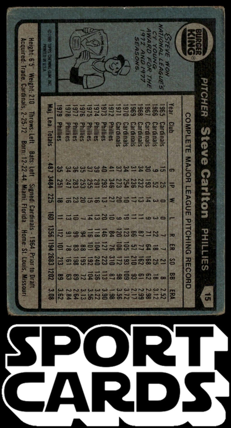 1980 Topps #210 Steve Carlton SportCards.com