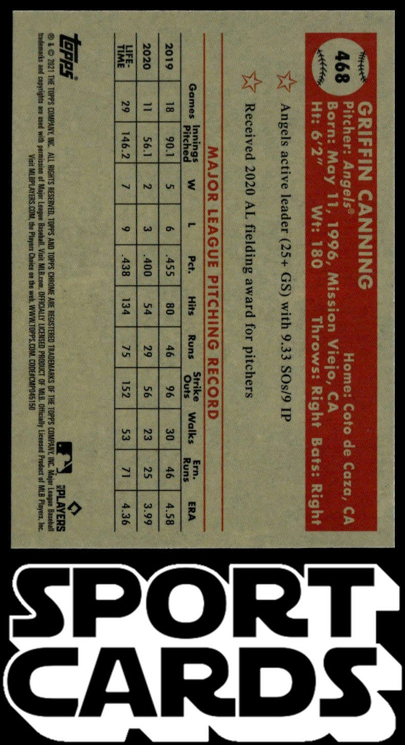 2021 Topps Chrome Platinum Anniversary #468 Griffin Canning SportCards.com