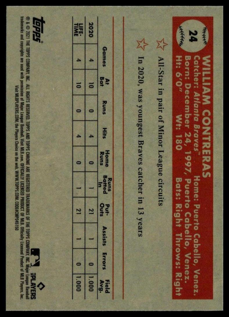2021 Topps Chrome Platinum Anniversary #24 William Contreras SportCards.com