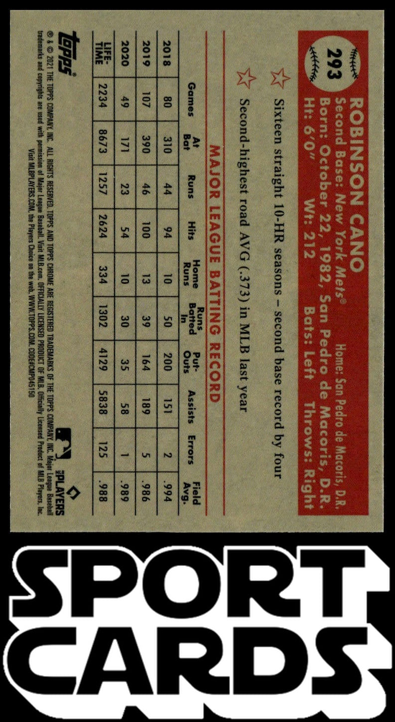 2021 Topps Chrome Platinum Anniversary #293 Robinson Cano SportCards.com